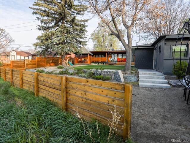 view of yard with fence private yard