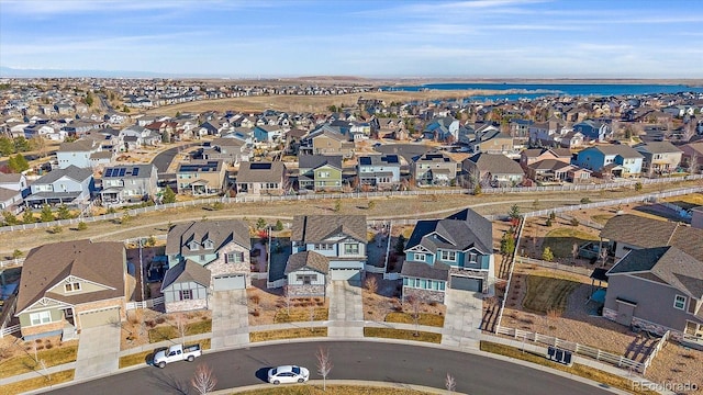 bird's eye view with a residential view