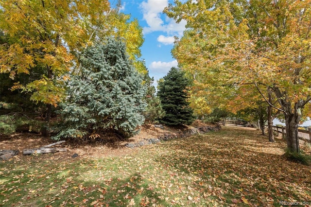view of yard with fence