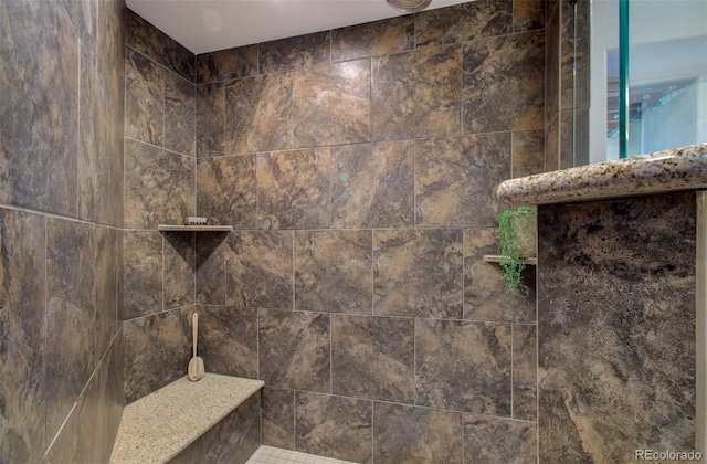 room details with tiled shower