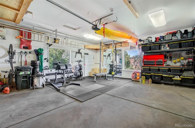 view of garage