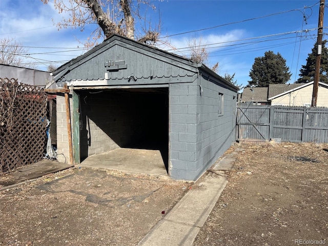 view of garage