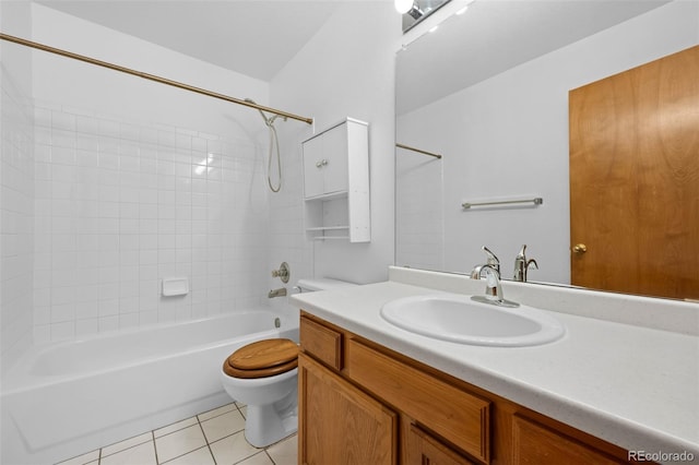 8761 Cloverleaf Cir, Parker, CO 80134 - full bath featuring tile patterned floors, vanity, and shower / bathtub combination
