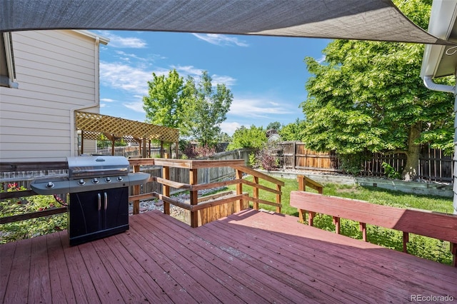 8761 Cloverleaf Cir, Parker, CO 80134 - deck featuring area for grilling and a fenced backyard