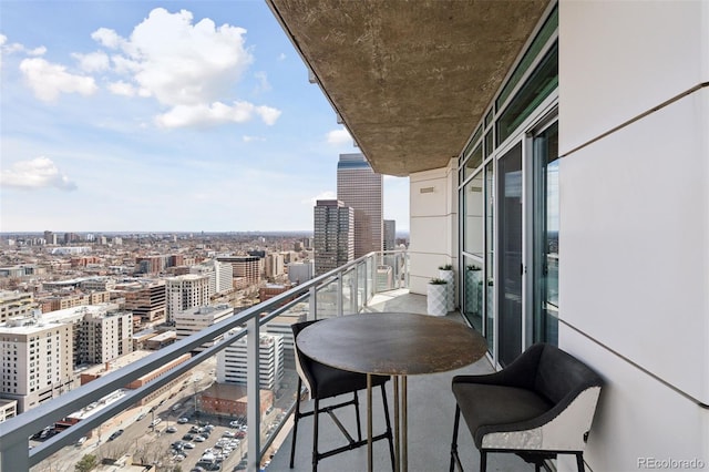 balcony with a view of city