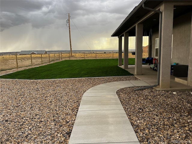 view of yard with a patio area