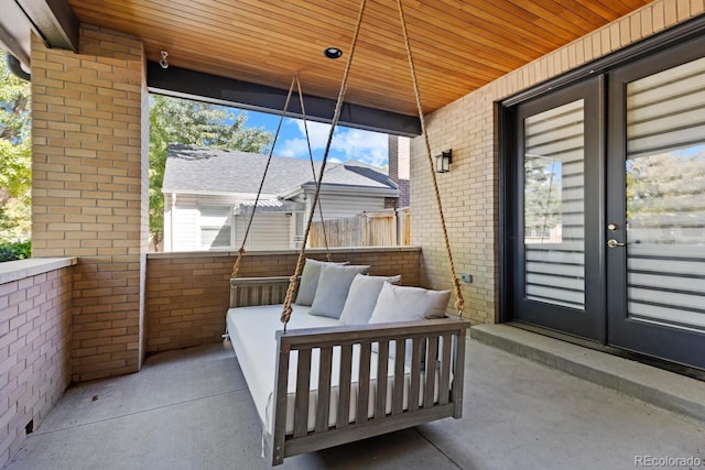 view of patio / terrace with french doors and an outdoor hangout area