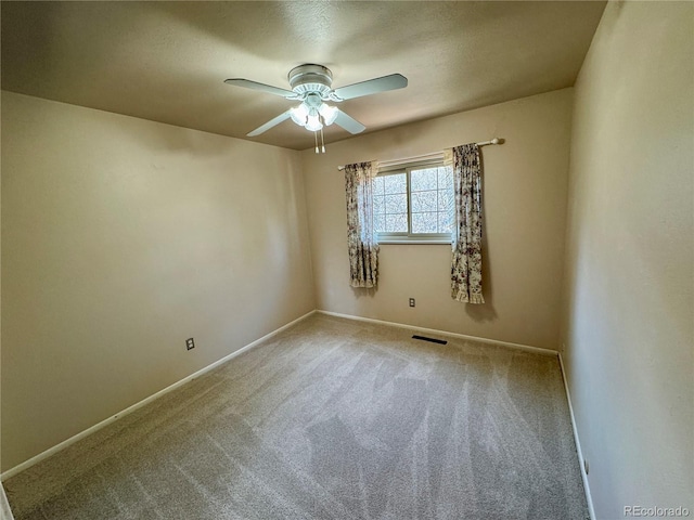 280 Raven Hills Rd, Colorado Springs, CO 80919 - carpeted spare room with ceiling fan, visible vents, and baseboards