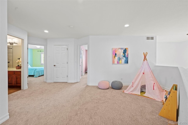 9468 E Aspen Hill Ln, Lone Tree, CO 80124 - rec room featuring carpet flooring and recessed lighting