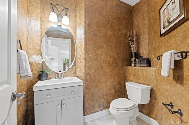 9468 E Aspen Hill Ln, Lone Tree, CO 80124 - half bath with vanity and marble finish flooring