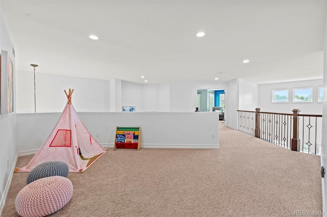 9468 E Aspen Hill Ln, Lone Tree, CO 80124 - game room featuring carpet floors and recessed lighting