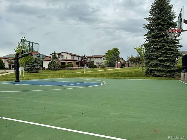 9468 E Aspen Hill Ln, Lone Tree, CO 80124 - view of sport court featuring community basketball court and a lawn