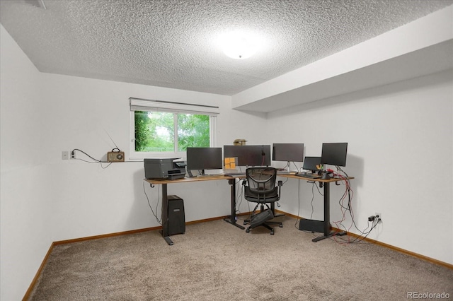 1010 Vondelpark Dr, Colorado Springs, CO 80907 - carpeted office space featuring a textured ceiling and baseboards