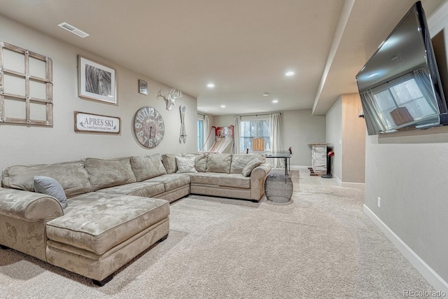 15235 W Iliff Ave, Lakewood, CO 80228 - living room with carpet floors, recessed lighting, and baseboards