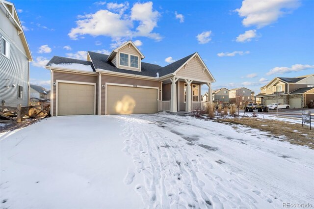 view of front of home with a garage