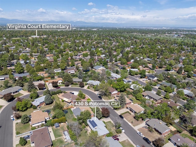 430 S Potomac Cir, Aurora, CO 80012 - aerial view of property's location featuring a mountain backdrop