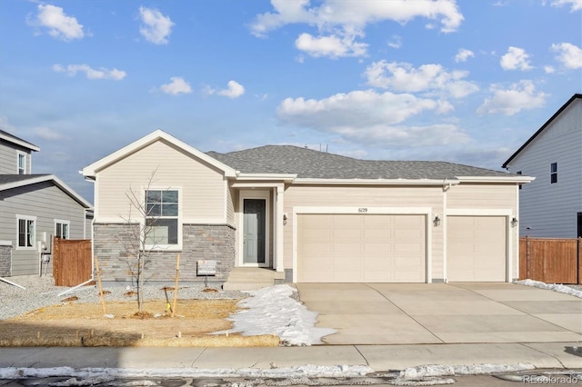 view of front of house with a garage