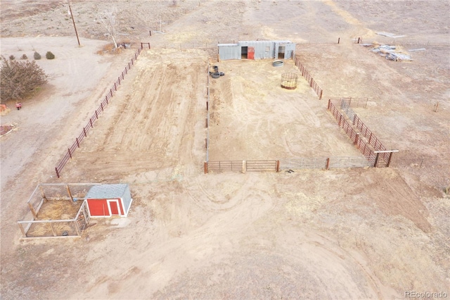 drone / aerial view with a rural view