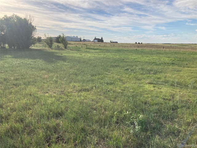 view of yard with a rural view