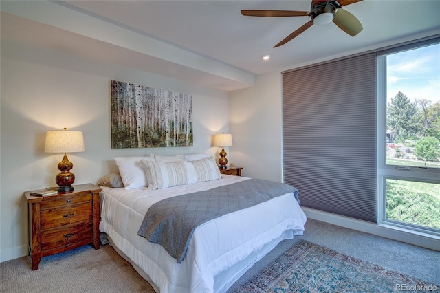5125 W 29th Ave Unit 1, Denver, CO 80212 - carpeted bedroom with baseboards, recessed lighting, and ceiling fan