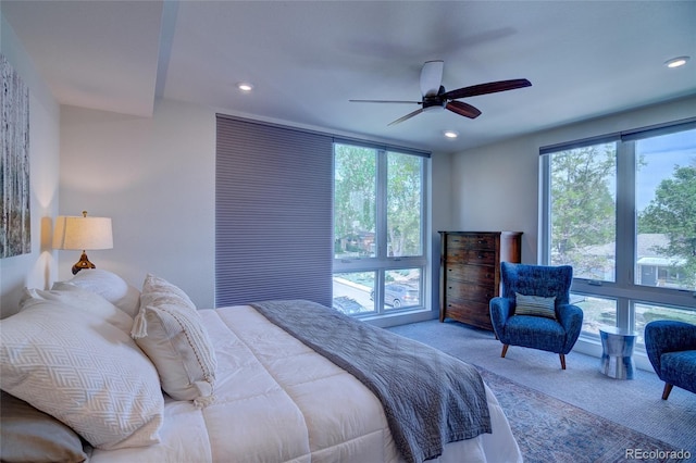 5125 W 29th Ave Unit 1, Denver, CO 80212 - carpeted bedroom featuring recessed lighting and ceiling fan