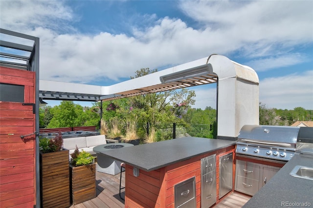 5125 W 29th Ave Unit 1, Denver, CO 80212 - wooden deck featuring a fire pit and a sink