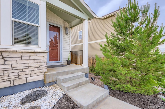 6883 E 132nd Pl, Thornton, CO 80602 - property entrance with stone siding