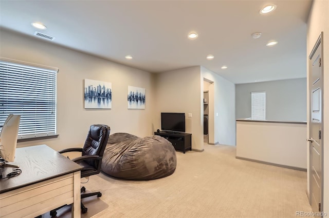 6883 E 132nd Pl, Thornton, CO 80602 - office with recessed lighting, light carpet, and plenty of natural light