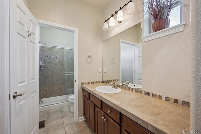 10205 Bluffmont Dr, Lone Tree, CO 80124 - full bathroom featuring vanity, a shower stall, and tile patterned floors