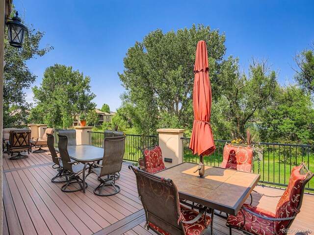 5092 S Allison Way, Littleton, CO 80123 - deck featuring outdoor dining space