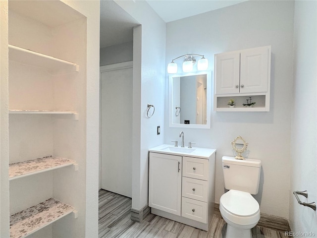 4760 S Wadsworth Blvd Unit F105, Littleton, CO 80123 - bathroom featuring wood finished floors, vanity, and toilet
