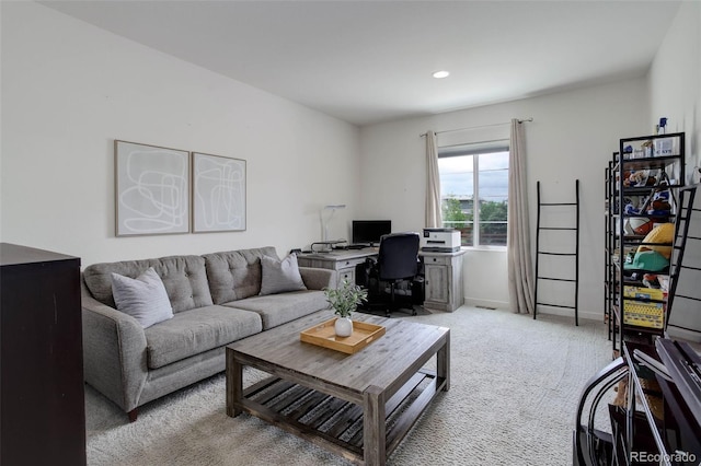 10906 Touchstone Loop, Parker, CO 80134 - carpeted living area with a desk and recessed lighting