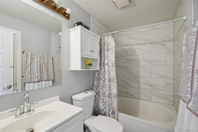 21111 E 43rd Ave, Denver, CO 80249 - bathroom featuring shower / bathtub combination with curtain, toilet, and vanity