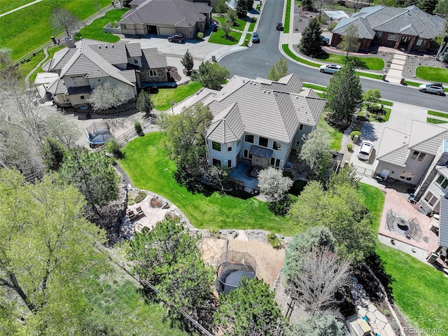 aerial view with a residential view