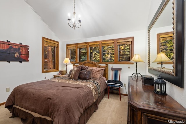82 Lenawee Ln, Dillon, CO 80435 - bedroom with light colored carpet, vaulted ceiling, baseboards, and multiple windows