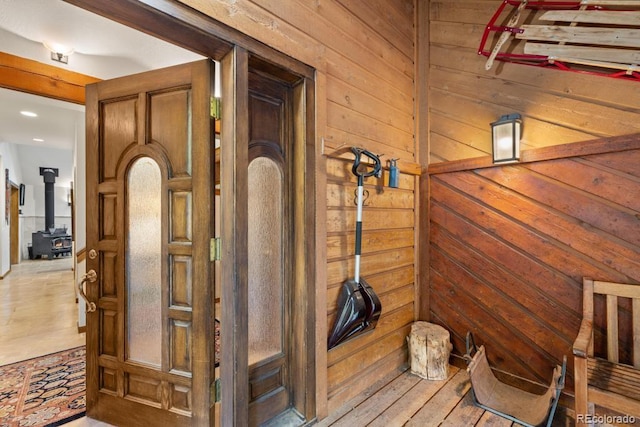 82 Lenawee Ln, Dillon, CO 80435 - detailed view of a wood stove and wood walls