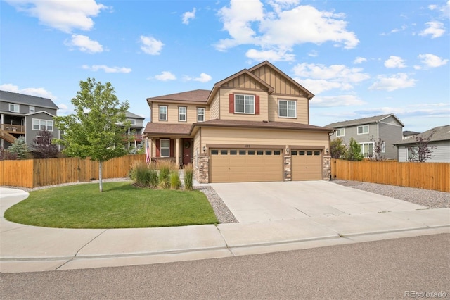 craftsman house featuring a garage