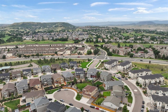 bird's eye view featuring a mountain view