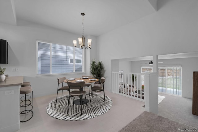 827 Forest Canyon Rd, Severance, CO 80550 - dining space featuring a chandelier and ceiling fan