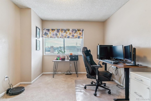 7995 E Mississippi Ave Unit C11, Denver, CO 80247 - home office featuring light carpet, baseboards, and a textured ceiling