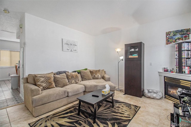 view of tiled living room