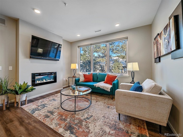 living room featuring hardwood / wood-style floors