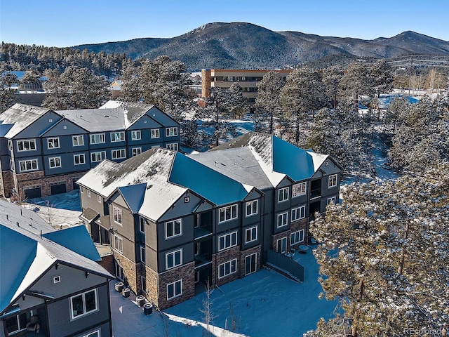 aerial view with a mountain view