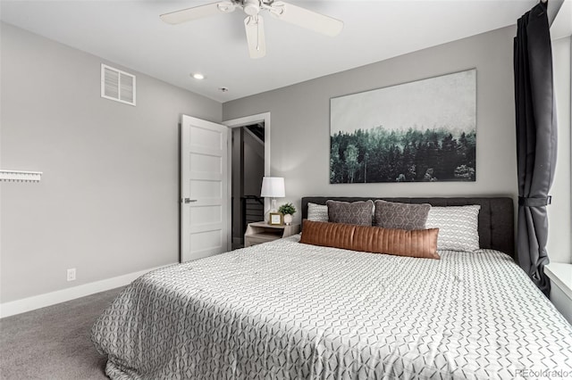 4922 Lowell Blvd Unit 2, Denver, CO 80221 - bedroom featuring carpet floors, baseboards, ceiling fan, and recessed lighting