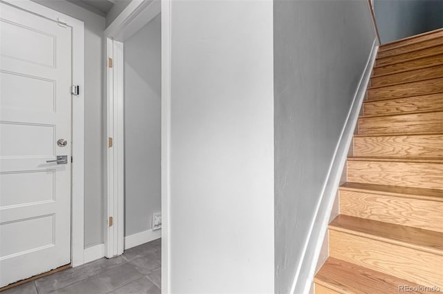 4922 Lowell Blvd Unit 2, Denver, CO 80221 - stairs featuring baseboards and tile patterned flooring