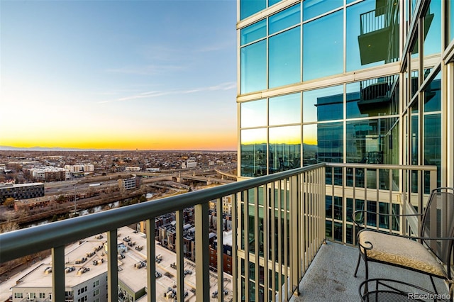 balcony with a view of city