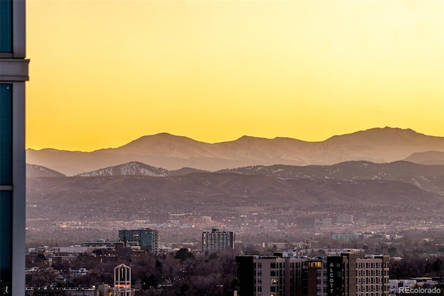 mountain view with a city view