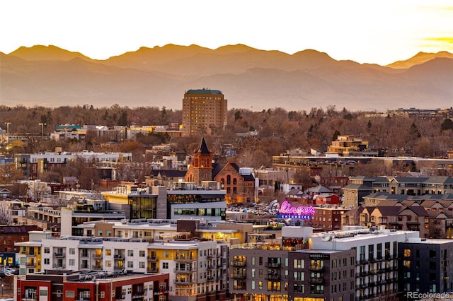 view of city featuring a mountain view