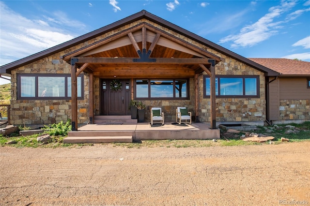 view of front of home with a porch