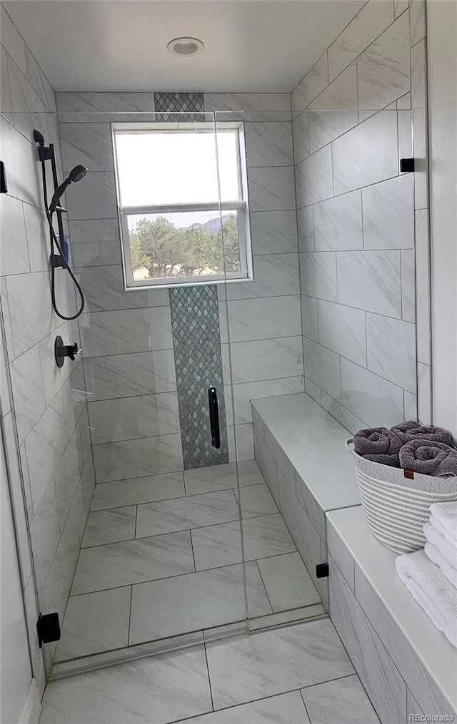 29918 Teal Run, Buena Vista, CO 81211 - full bath with a stall shower and marble look tiles
